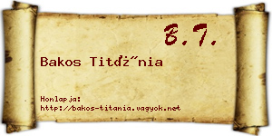 Bakos Titánia névjegykártya